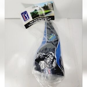 NOS PGA Golf Head Cover Black Blue Club Protector CANS